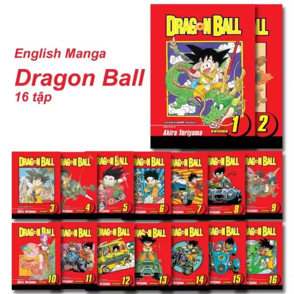 Truyện Tranh Tiếng Anh Dragon Ball – 7 Viên Ngọc Rồng | 16 Quyển – Giấy Chống Lóa