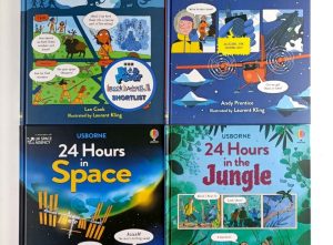 Sách tiếng anh Usborne 24 Hours bộ nhập màu 4 quyển bìa cứng