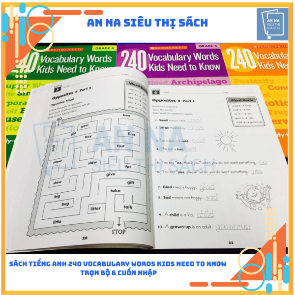 Sách tiếng anh 240 vocabulary words kids need to know nhập 6 cuốn - Ảnh 4