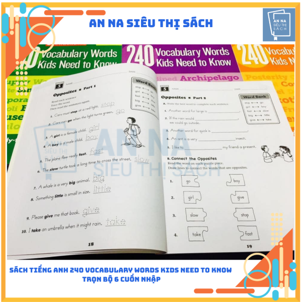 Sách tiếng anh 240 vocabulary words kids need to know nhập 6 cuốn - Ảnh 6