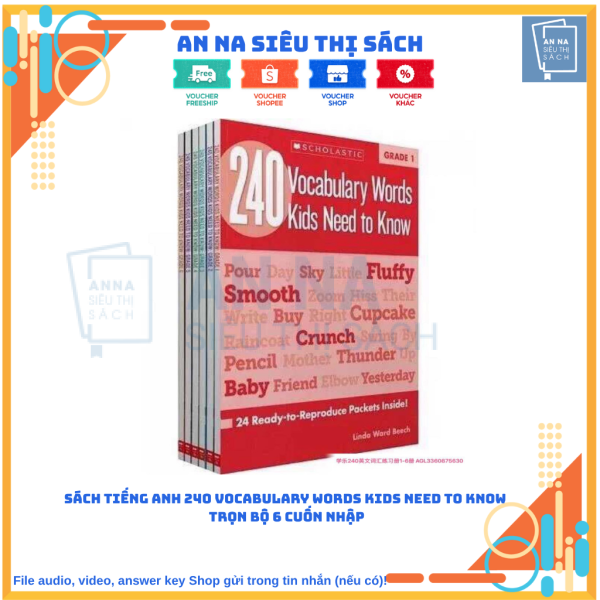 Sách tiếng anh 240 vocabulary words kids need to know nhập 6 cuốn
