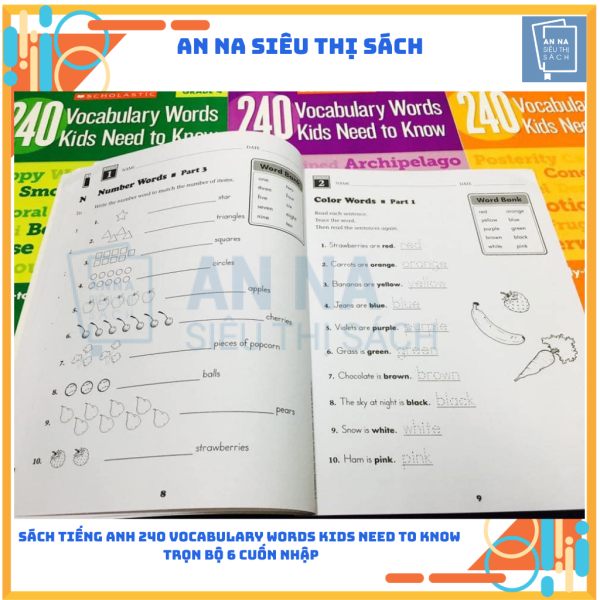 Sách tiếng anh 240 vocabulary words kids need to know nhập 6 cuốn - Ảnh 9