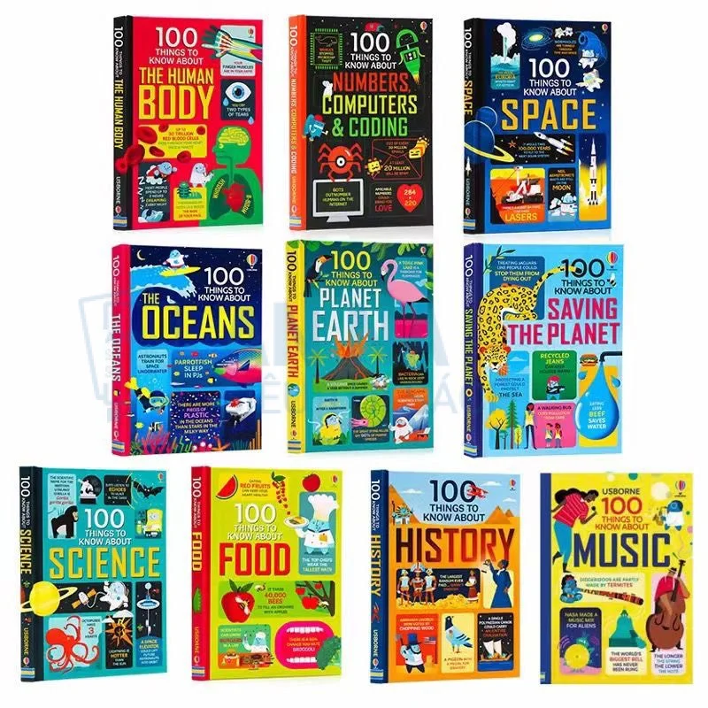 Sách tiếng anh Usborne 100 Things To Know About nhập màu 10 cuốn bìa cứng