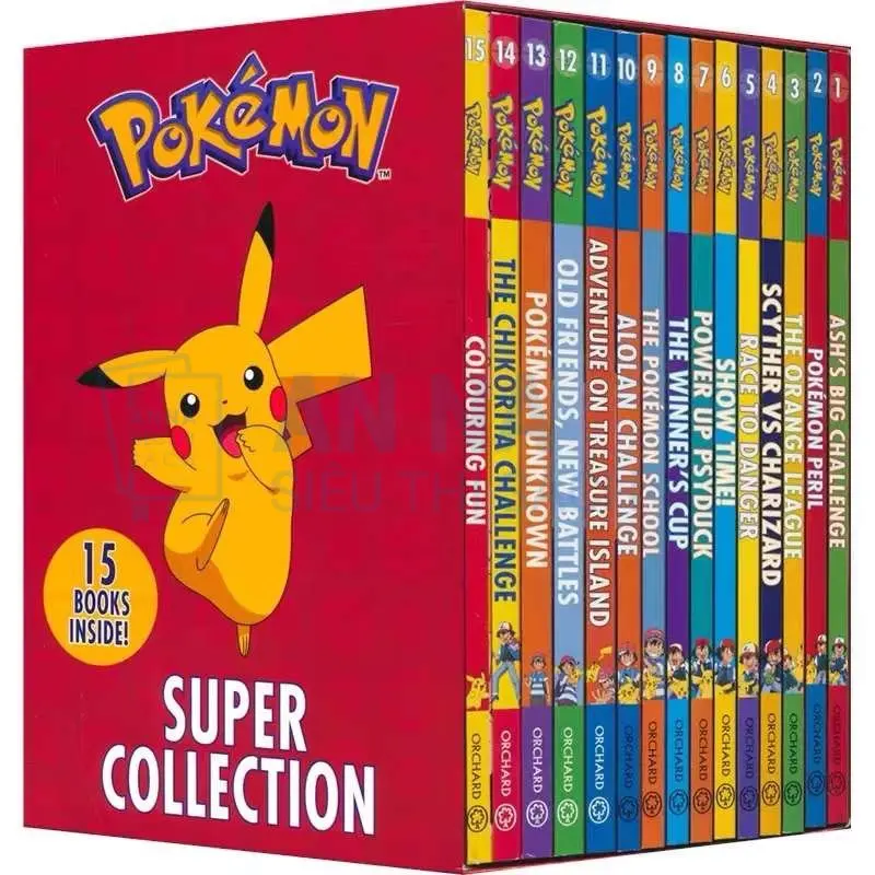 Sách Tiếng Anh - Sách Nhập Khẩu - An Na Siêu Thị Sách Truyện tiếng anh Pokemon Super Collection Box Set Nhập 15 Quyển