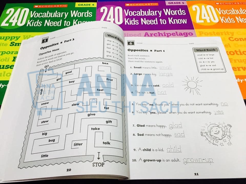 240 vocabulary words kids need to know nhập 6 cuốn