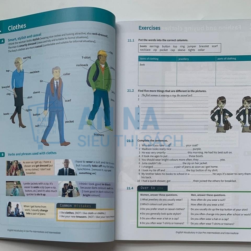 Sách Tiếng Anh - Sách Nhập Khẩu - An Na Siêu Thị Sách English vocabulary in use nhập 4 cuốn kèm file audio và answer key