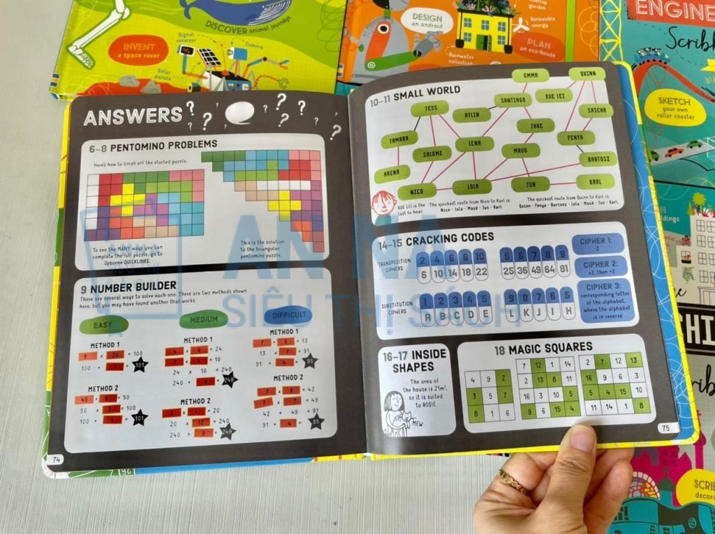 Usborne stem scribble book nhập 6 cuốn bìa cứng