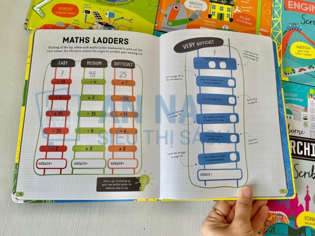 Usborne stem scribble book nhập 6 cuốn bìa cứng